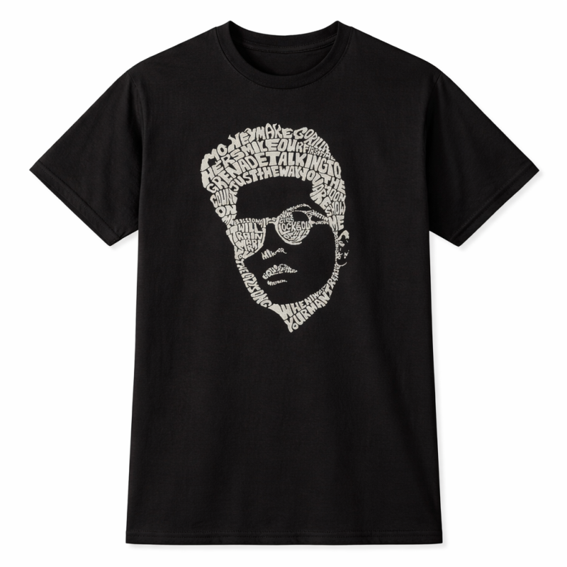 Camiseta Bruno Mars Typography Portrait