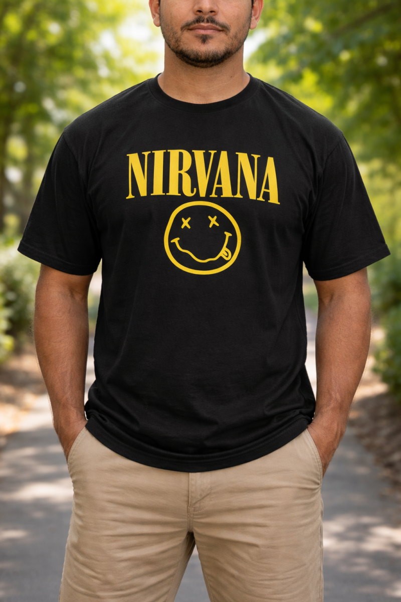Camiseta Nirvana - Logo Clássico Smiley