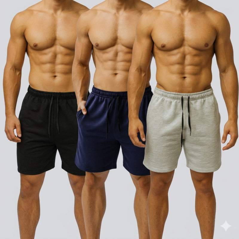 Kit 3 Bermuda de Moletom