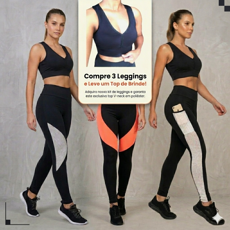 kit 3 Legging + Brinde