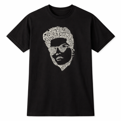 Camiseta Bruno Mars Typography Portrait
