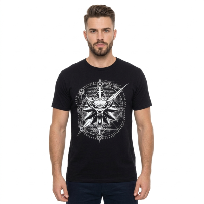 CamisetaThe Witcher Medalhão Lobo