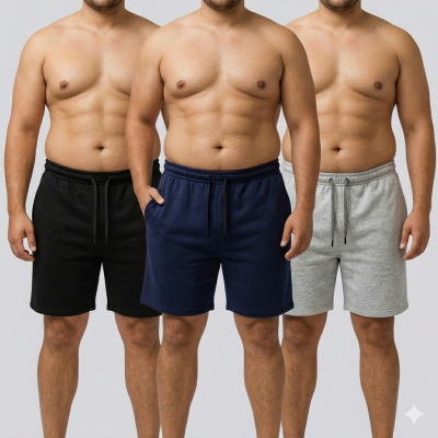 Kit 3 Bermuda Masculina Plus Size