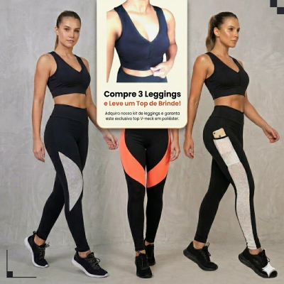 kit 3 Legging + Brinde